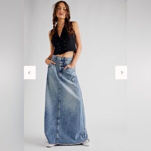 Free People - Denim Maxi Skirt ✨